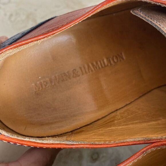 Melvin & Hamilton Jeff 14 Handcrafted Multi Colour Leather Derby Dress Shoes - Picture 14 of 16
